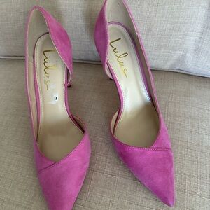 Lulu's Fuchsia Suede Heels